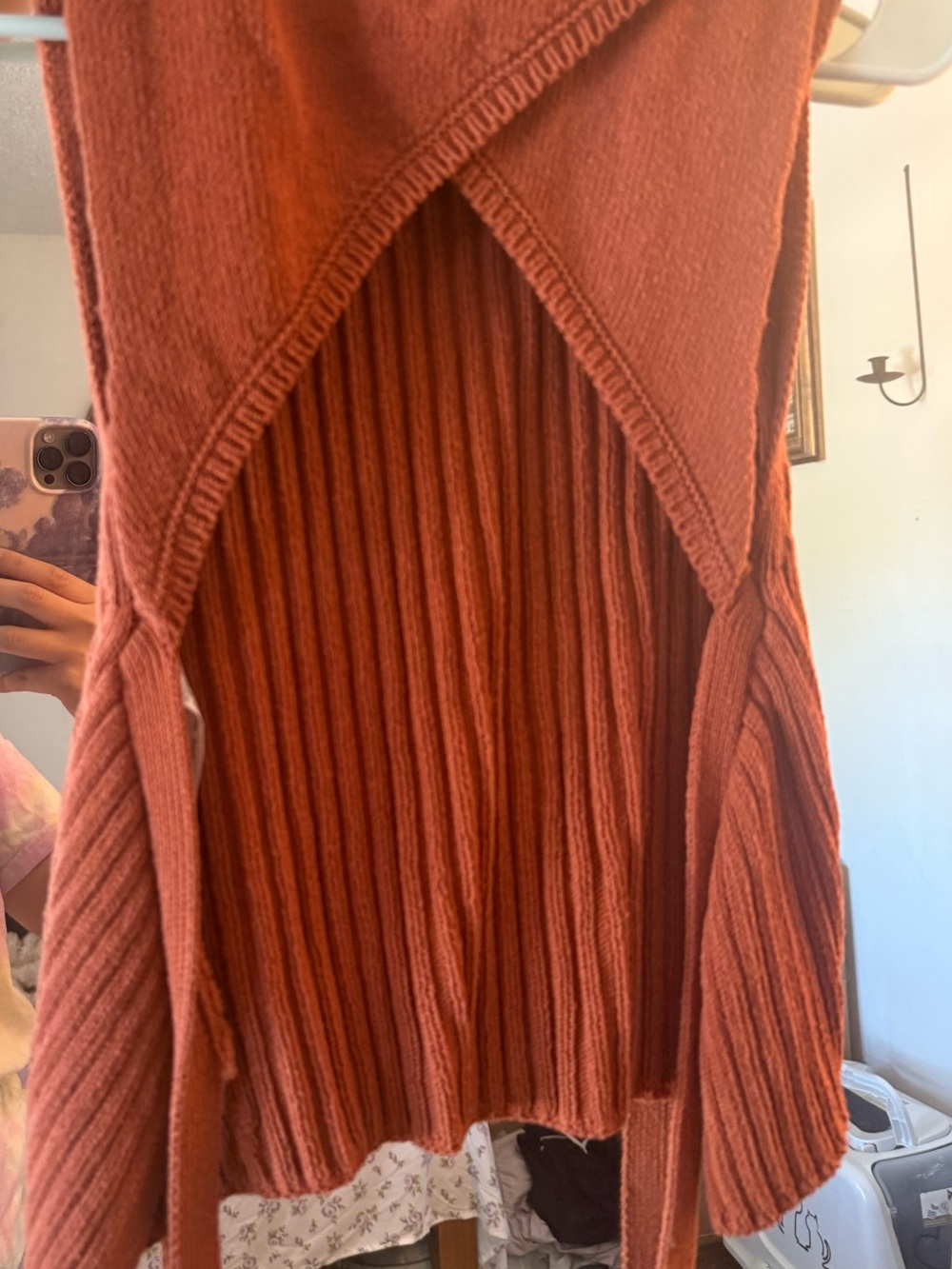 Zara Ribbed Knit Sleeveless Top Rust Orange - Picture 3 of 3